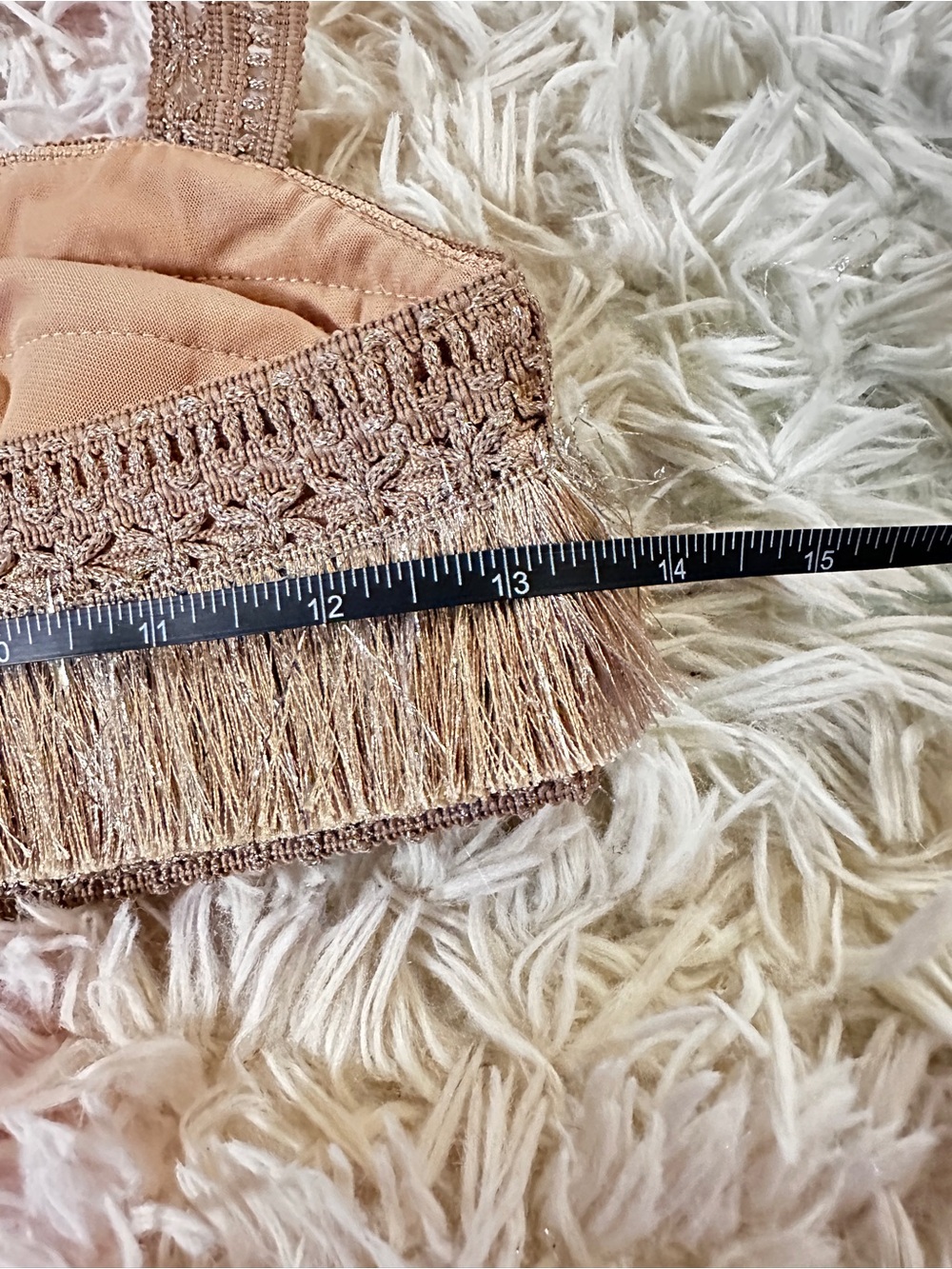 PatBo Fringe Bralette in Gold Size 4 - Picture 7 of 15